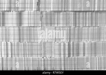 Gray background. Music background. Wall of CD cases Stock Photo