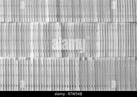 Gray background. Music background. Wall of CD cases Stock Photo