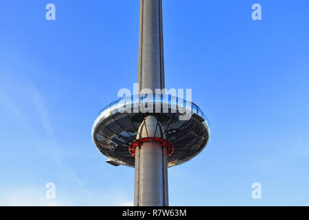 BRIGHTON, EAST SUSSEX, ENGLAND, UK - NOVEMBER 13, 2018: The viewing platform of the British Airways i360 observation tower.