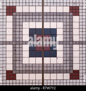 Square Mosaic Design. Mosaic Pattern. Mosaic Floor Stock Photo
