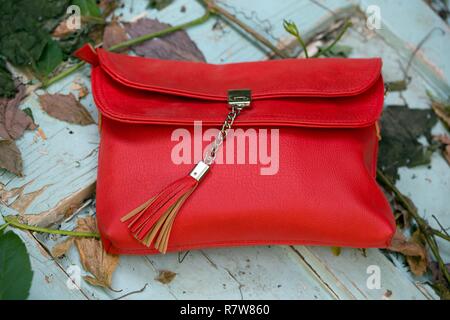 small red handbag