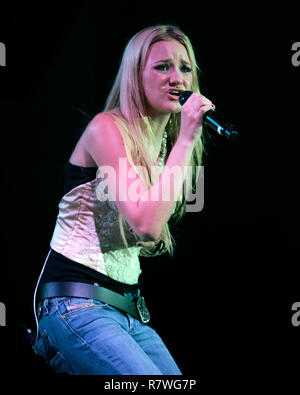 Aj of Aly & Aj performs in concert at the Pompano Beach Amphitheater in Pompano Beach, Florida on August 18, 2006. Stock Photo