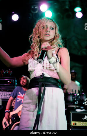 Aly of Aly & Aj performs in concert at the Pompano Beach Amphitheater in Pompano Beach, Florida on August 18, 2006. Stock Photo