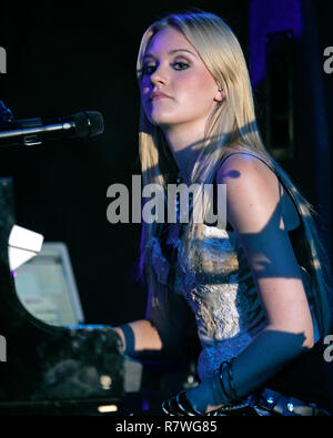 Aj of Aly & Aj performs in concert at the Pompano Beach Amphitheater in Pompano Beach, Florida on August 18, 2006. Stock Photo