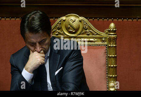 Rome, Italy. 11th December, 2018.  Politic Senate. Statement of the Prime Minister Giuseppe Conte on the next European Council  In the pic Giuseppe Conte Stock Photo