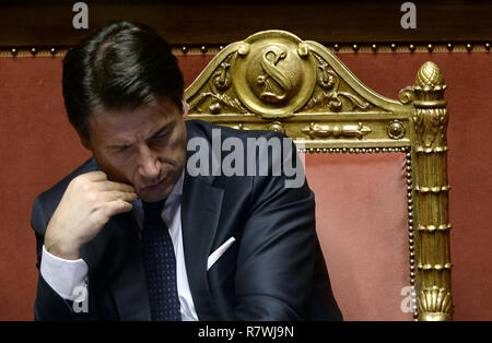 Rome, Italy. 11th December, 2018.  Politic Senate. Statement of the Prime Minister Giuseppe Conte on the next European Council  In the pic Giuseppe Conte Stock Photo