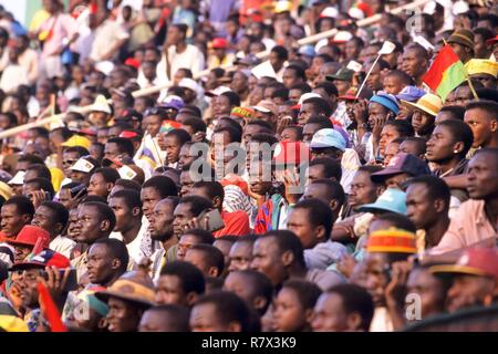 Burkina Faso, Ouagadougou, supporters Burkinabe team to the African Cup of Nations Stock Photo