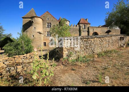 France, Saone et Loire, Pontus Castle Tyard Bissy sur Fley Stock Photo