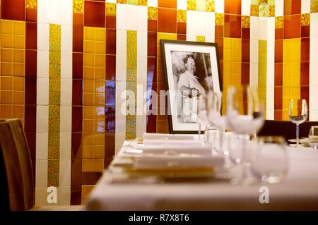 France, Rhone, Lyon, restaurant Mere Brazier of chef Mathieu Viannay, the restaurant Stock Photo