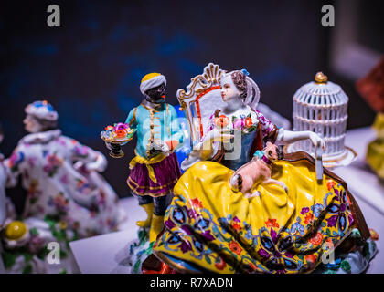 MUNICH, GERMANY - NOVEMBER 27, 2018 : The exhibition of ceramic products is presented in the Bavarian National Museum in Munich. Stock Photo