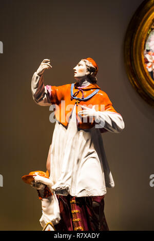 MUNICH, GERMANY - NOVEMBER 27, 2018 : The exhibition of ceramic products is presented in the Bavarian National Museum in Munich. Stock Photo