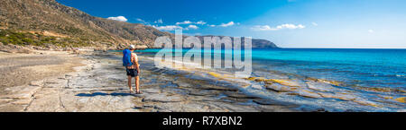 Kedrodasos beach near Elafonissi beach on Crete island with azure clear water, Greece, Europe. Crete is the largest and most populous of the Greek isl Stock Photo