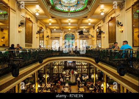 Confeitaria Colombo a traditional high end place for meetings in Rio de Janeiro, Brazil Stock Photo