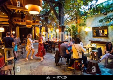 France, Paris, Canal Saint Martin, Quai de Valmy, the Comptoir General, cafe concert Stock Photo