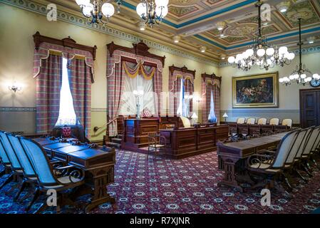 United States, Maryland, Annapolis, Maryland State House, old House of Delegates Chamber Stock Photo