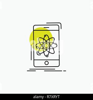data, information, mobile, research, science Line Icon Stock Vector