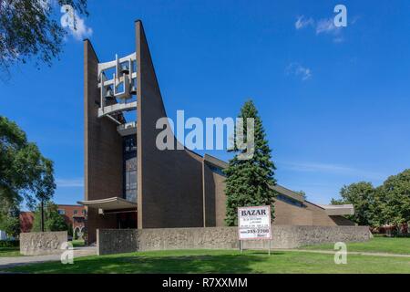 Canada, Quebec province, Montreal, Religious Heritage, Saint-Jean-Baptiste-de-la-Salle Church near Olympic Stadium Stock Photo