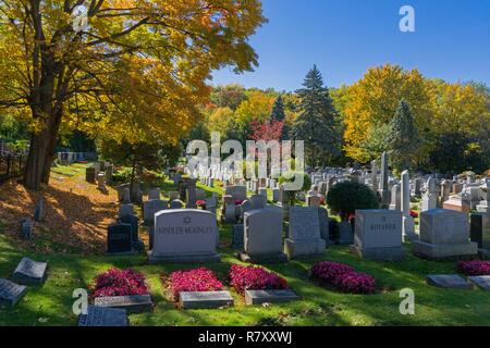 Canada, Quebec province, Montreal, Religious Heritage, Mount Royal, Jewish Cemetery Shaerith Israel or Spanish and Portuguese Cemetery Stock Photo