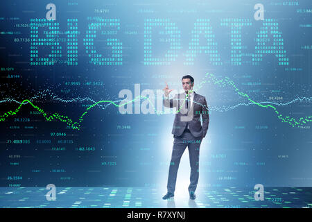 Fintech financial big data concept with analyst Stock Photo