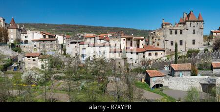 France, Puy de Dome, Saint Amant Tallende, Murol en Saint Amant castle Stock Photo