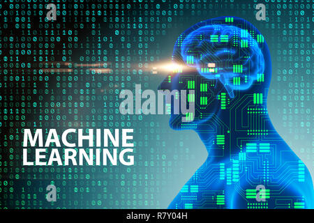 Machine learning concept - 3d rendering Stock Photo