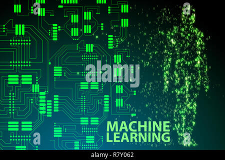 Machine learning concept - 3d rendering Stock Photo