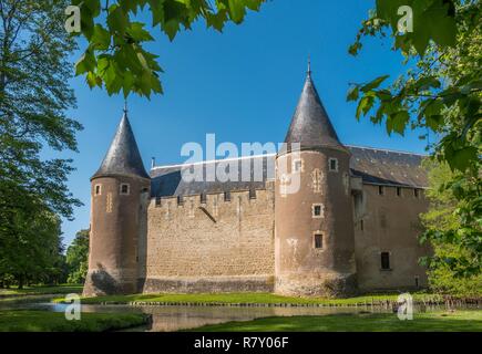 France, Cher, Berry, chateau d'Ainay le Vieil castle, the Jacques Coeur road Stock Photo