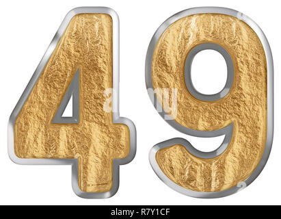 Numeral 49, forty nine, isolated on white background, 3d render Stock Photo