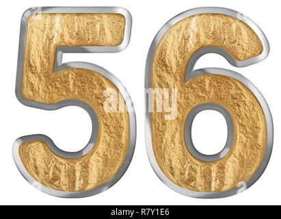 Numeral 56, fifty six, isolated on white background, 3d render Stock Photo