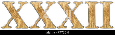 Roman numeral XXXII, duo et triginta, 32, thirty two, isolated on white background, 3d render Stock Photo