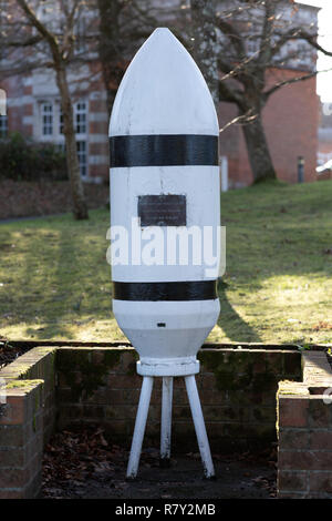 A WWII bomb dropped on BRNC Britannia Royal Naval College in 13th Feb 1943 on 'D' Block Stock Photo