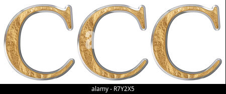 Roman numeral CCC, trecenti, 300, three hundred, isolated on white background, 3d render Stock Photo