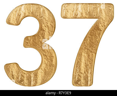 Numeral 37, thirty seven, isolated on white background, 3d render Stock Photo