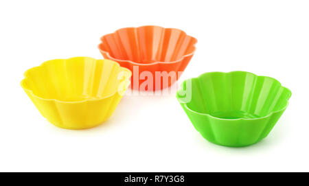 Silicone cupcake moulds isolated on white Stock Photo