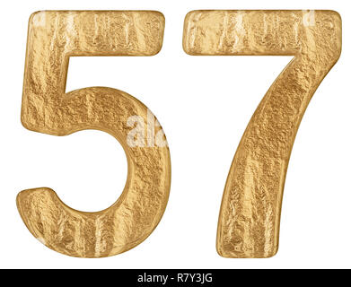 Numeral 57, fifty seven, isolated on white background, 3d render Stock Photo