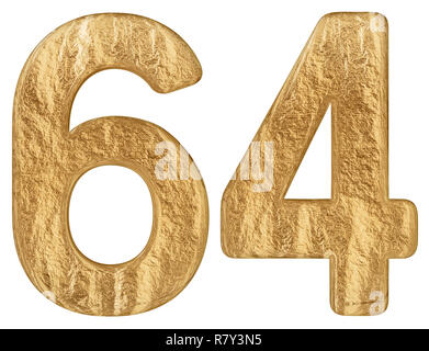Numeral 44, forty four, isolated on white background, 3d render
