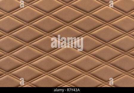 Brown quilted leather upholstery texture Stock Photo