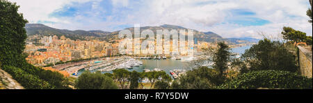 Panoramic view of the Port Hercule in the center of the Principality of Monaco Stock Photo