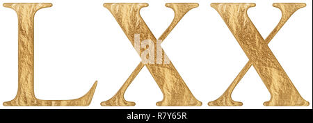 Roman numeral LXX, septuaginta, 70, seventy, isolated on white