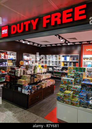 ISTANBUL, TURKEY - SEPTEMBER 27, 2018: Empty duty free store at Istanbul airport Stock Photo