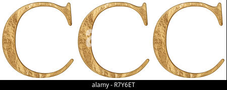 Roman numeral CCC, trecenti, 300, three hundred, isolated on white background, 3d render Stock Photo