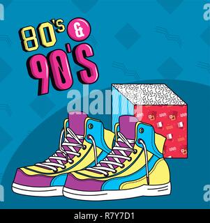 eighties and nineties style Stock Vector