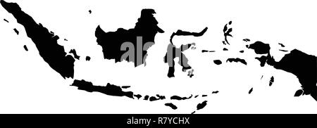 Simple (only sharp corners) map of Indonesia vector drawing. Stock Vector