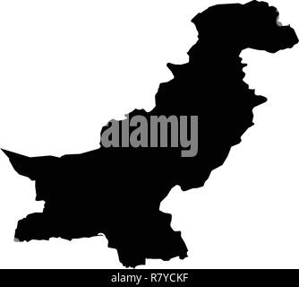 Simple (only sharp corners) map of Pakistan vector drawing. Stock Vector