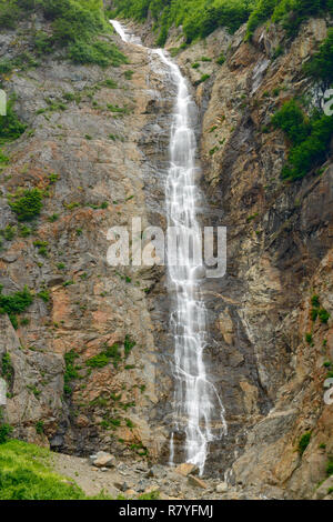 The falls on the right side of the Twin Falls of Smithers, British Columbia, Canada Stock Photo