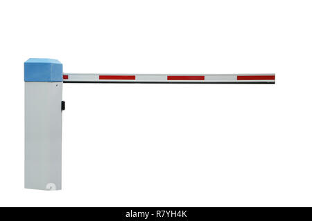 Closed Street Barrier isolated on white background Stock Photo