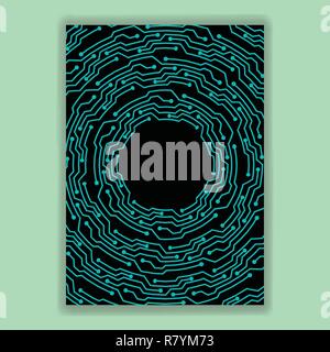 Creative concept meta green and black scheme texture, page template  design abstract techno background for web and print design Stock Vector