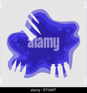 Paper cutting paint supplies with brushes and pens silhouette Stock Vector