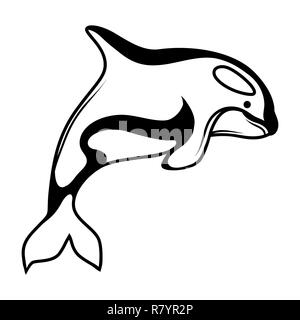 Black and white whale killer. Stock Vector