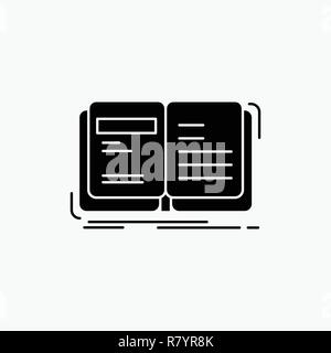Author, book, open, story, storytelling Glyph Icon. Vector isolated illustration Stock Vector